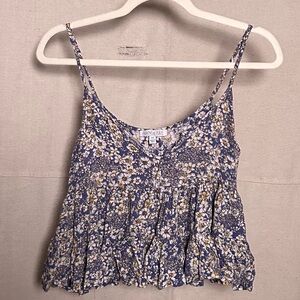 Patrons of Peace Blue Floral Top